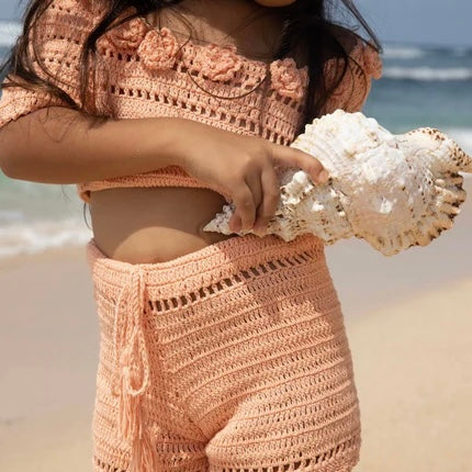 Nothing but Amor Dahlia Crochet Set - Peach