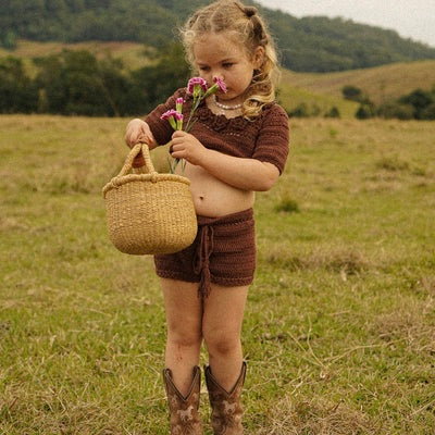 Nothing but Amor Dahlia Crochet Set - Chocolate