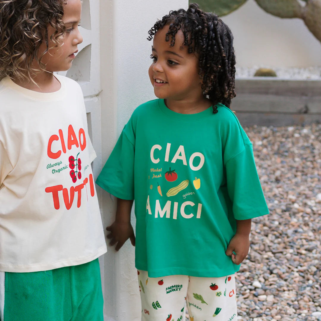 Golden Children Ciao Amici Mid Sleeve Tee | Leafy Green