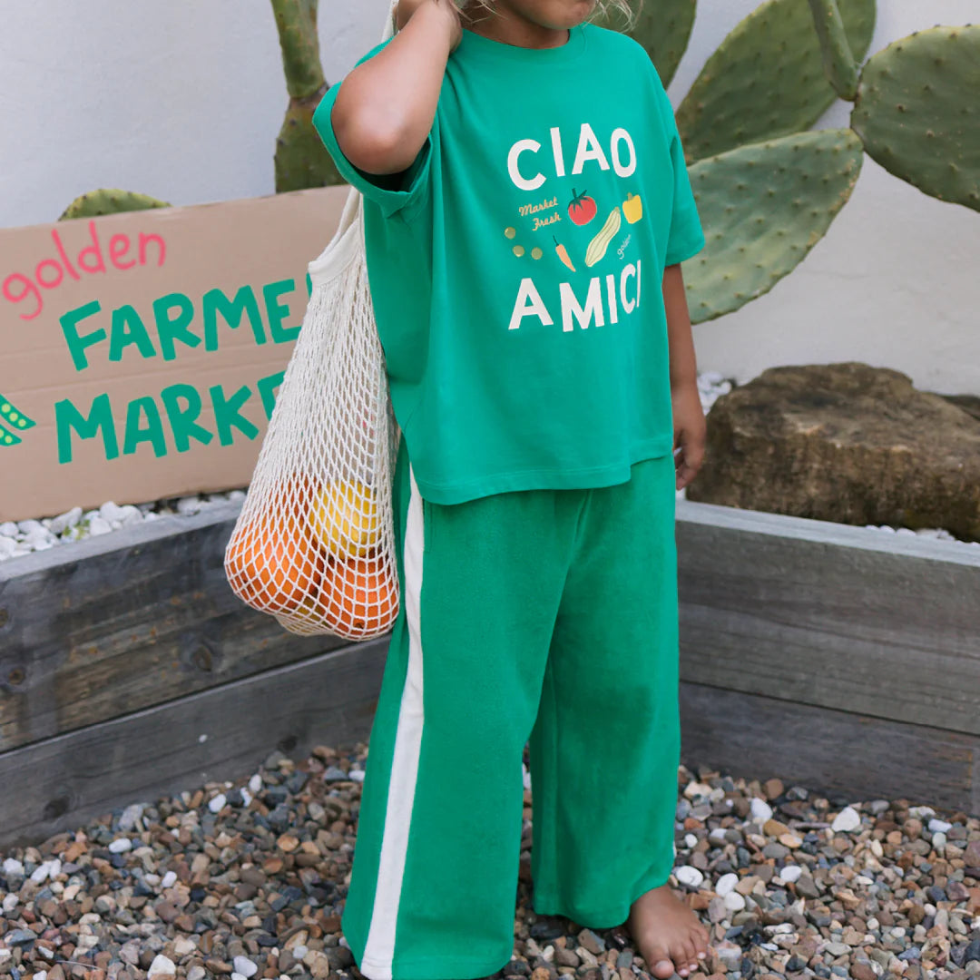 Golden Children Ciao Amici Mid Sleeve Tee | Leafy Green