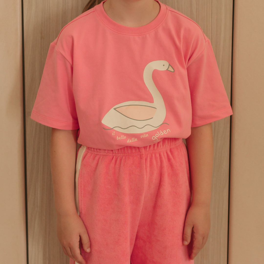 Golden Children Swan Mid Sleeve Tee | Meringue Pink