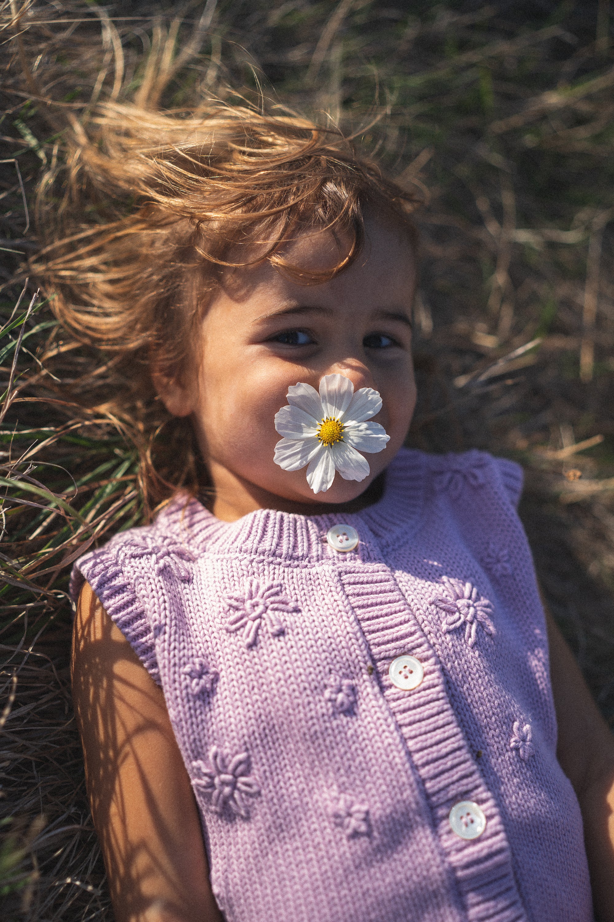 Illoura the Label Floral Knit Vest | Mauve