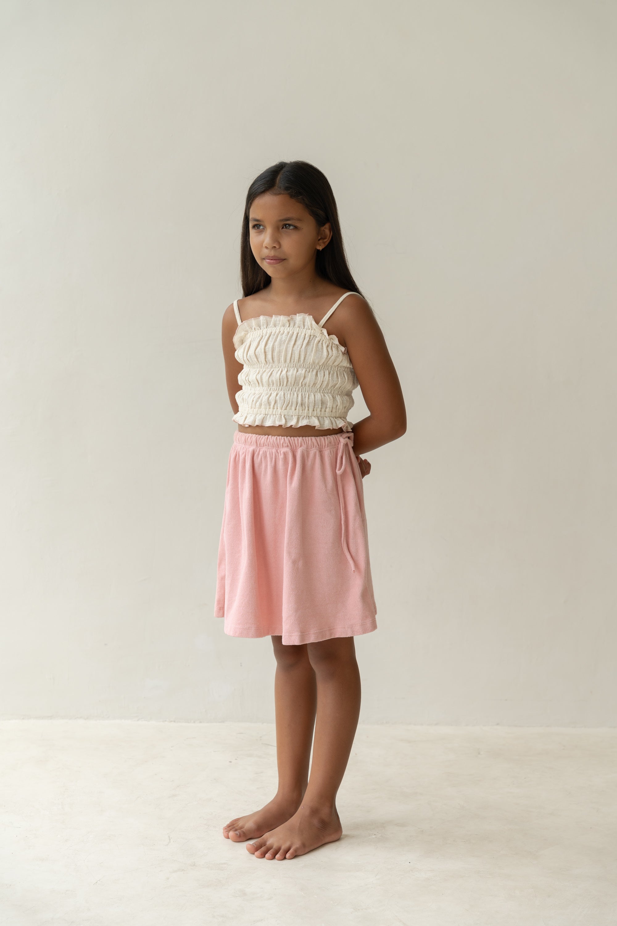 Illoura the Label Shirred Crop | Ecru