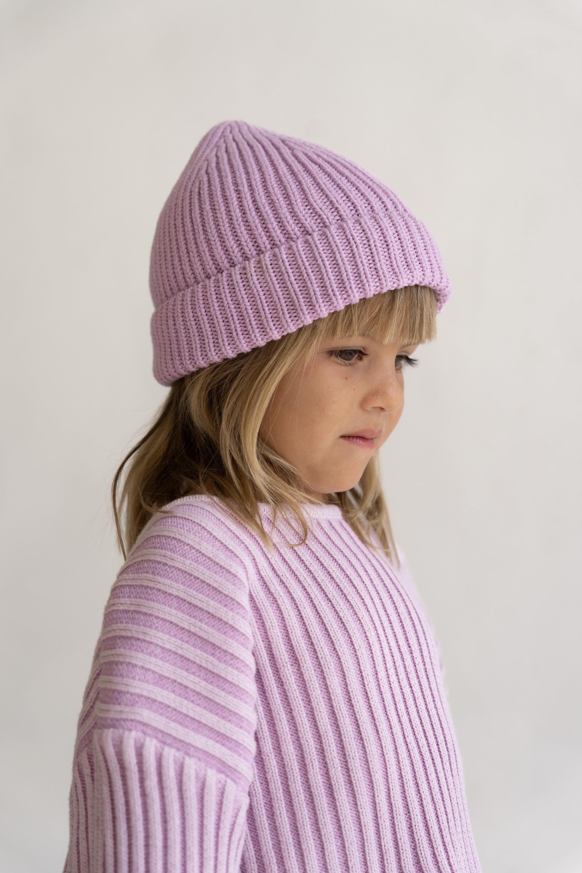 Illoura the Label Beanie | Mauve Stripe