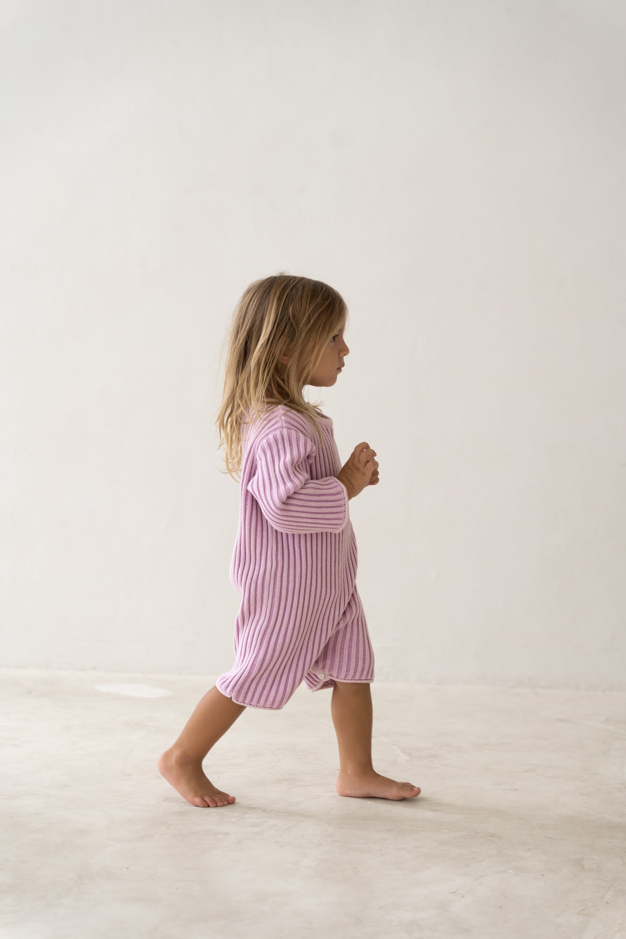 Illoura the Label Essential Knit Romper | Mauve Stripe