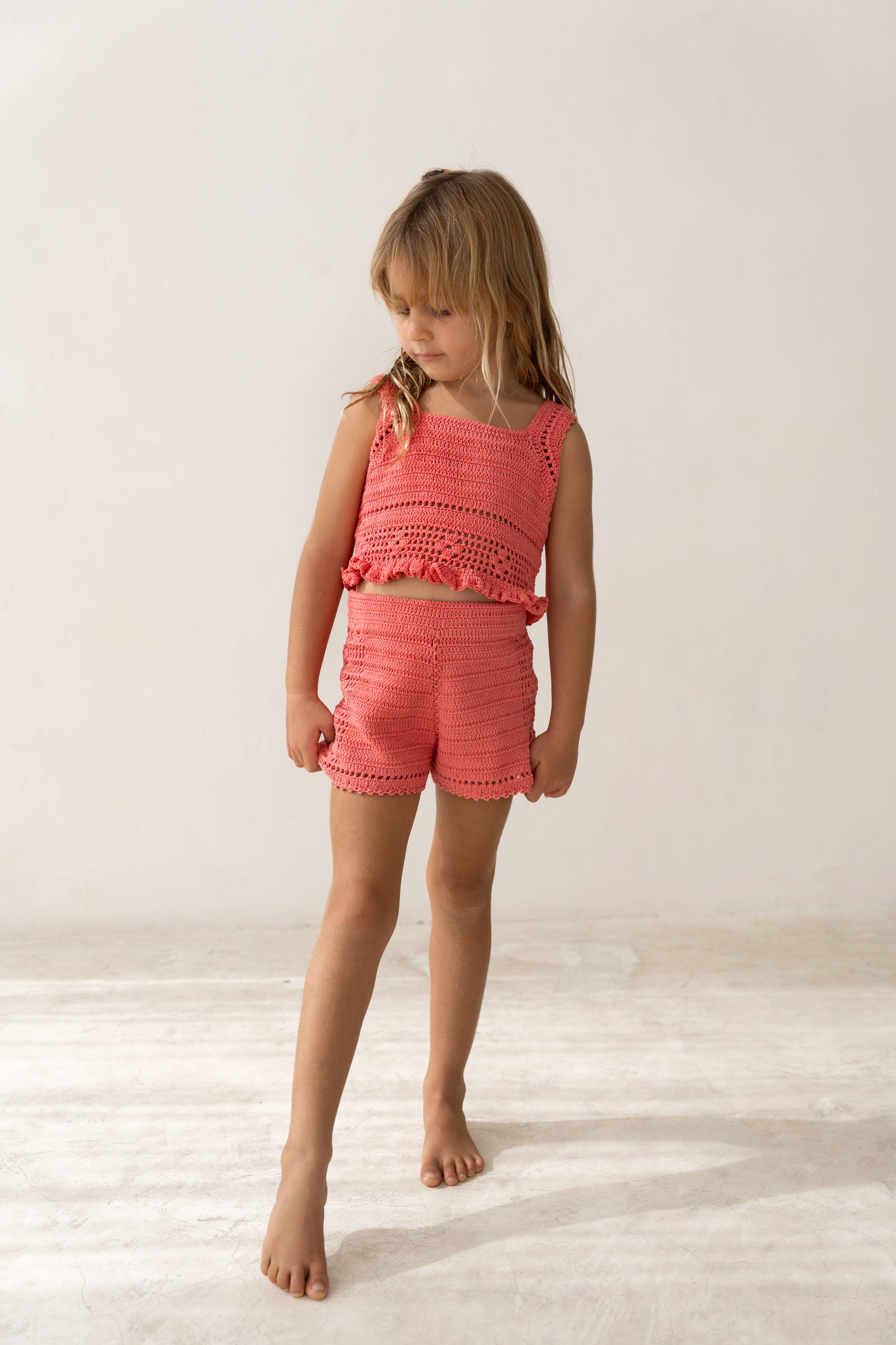 Illoura the Label Crochet Shorts | Hibiscus