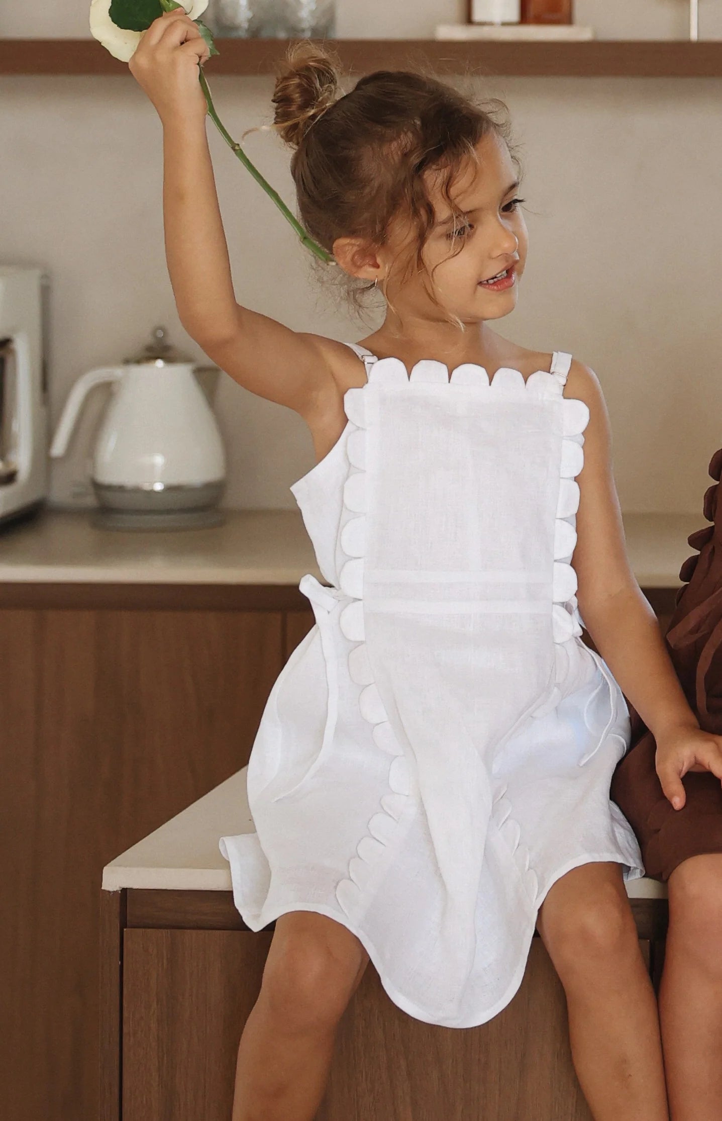 Vika The Freya Linen Dress | White