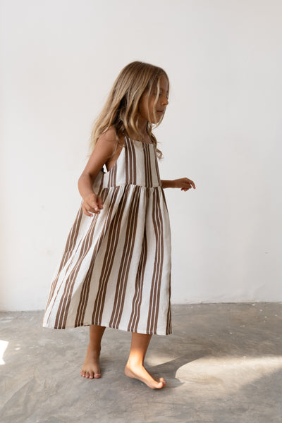 Illoura the Label Field Dress - Cocoa Stripe