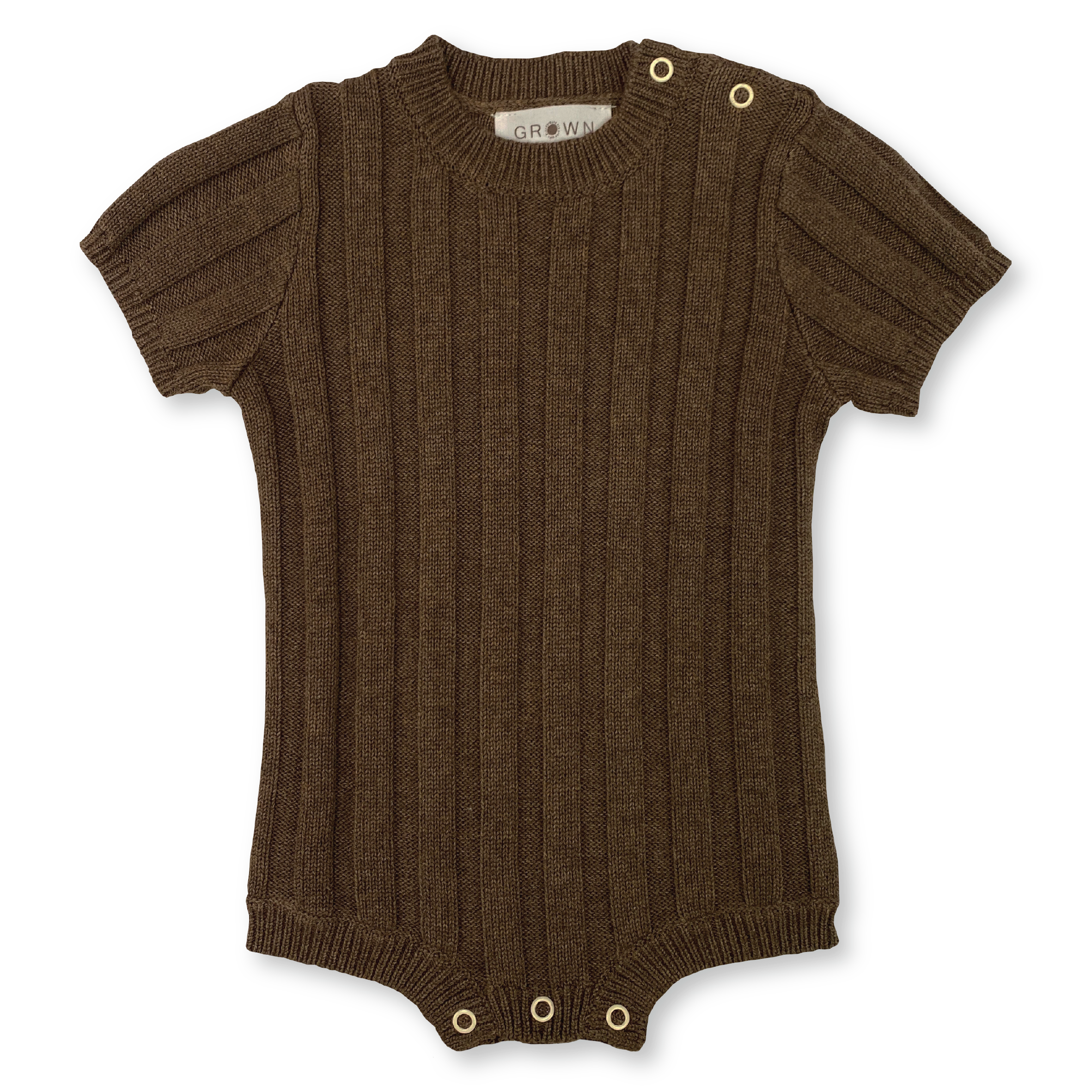 Grown Wide Rib Tee Bodysuit - Mud