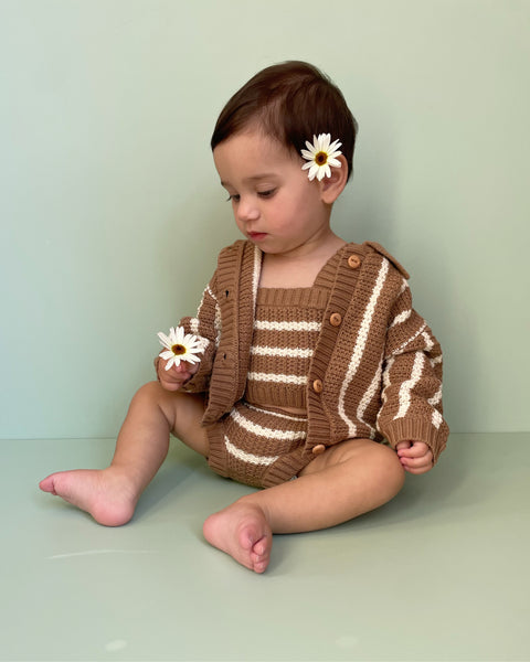 Grown Knitted Botton Up Cardigan - Cedar