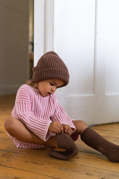 Illoura the Label Essential Knit Romper - Strawberry Stripe