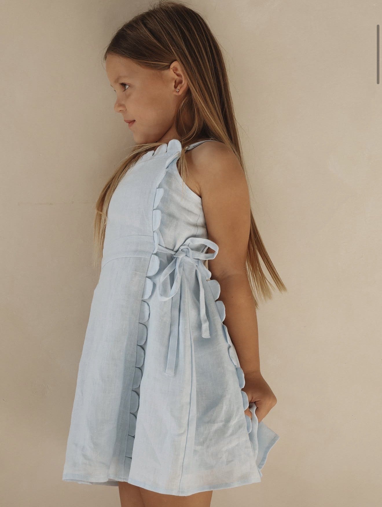 Vika The Freya Linen Dress | Blue