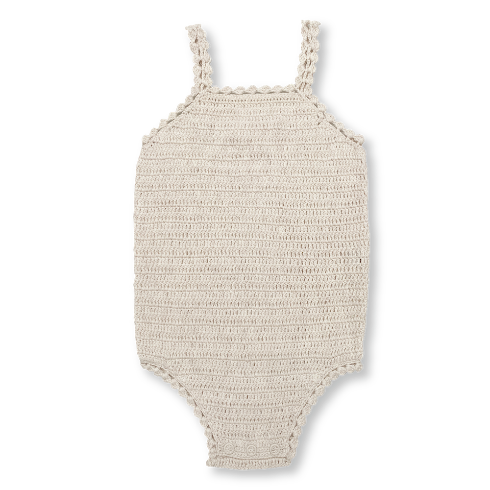 Grown Hand Crochet Bodysuit Coconut