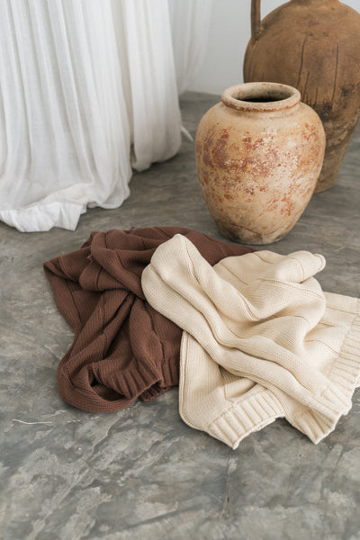 Illoura the Label Baby Knit Blanket - Cocoa
