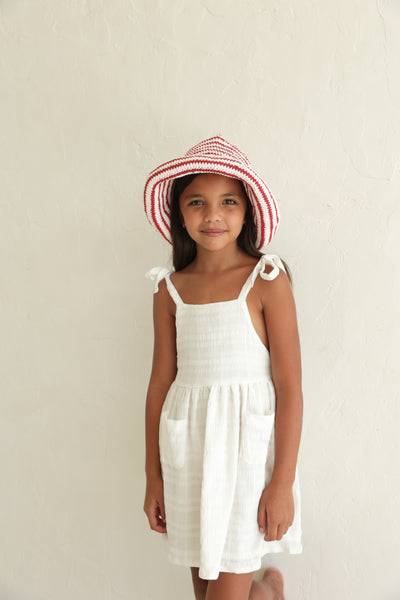Illoura the Label Crochet Hat - Chilli Stripe