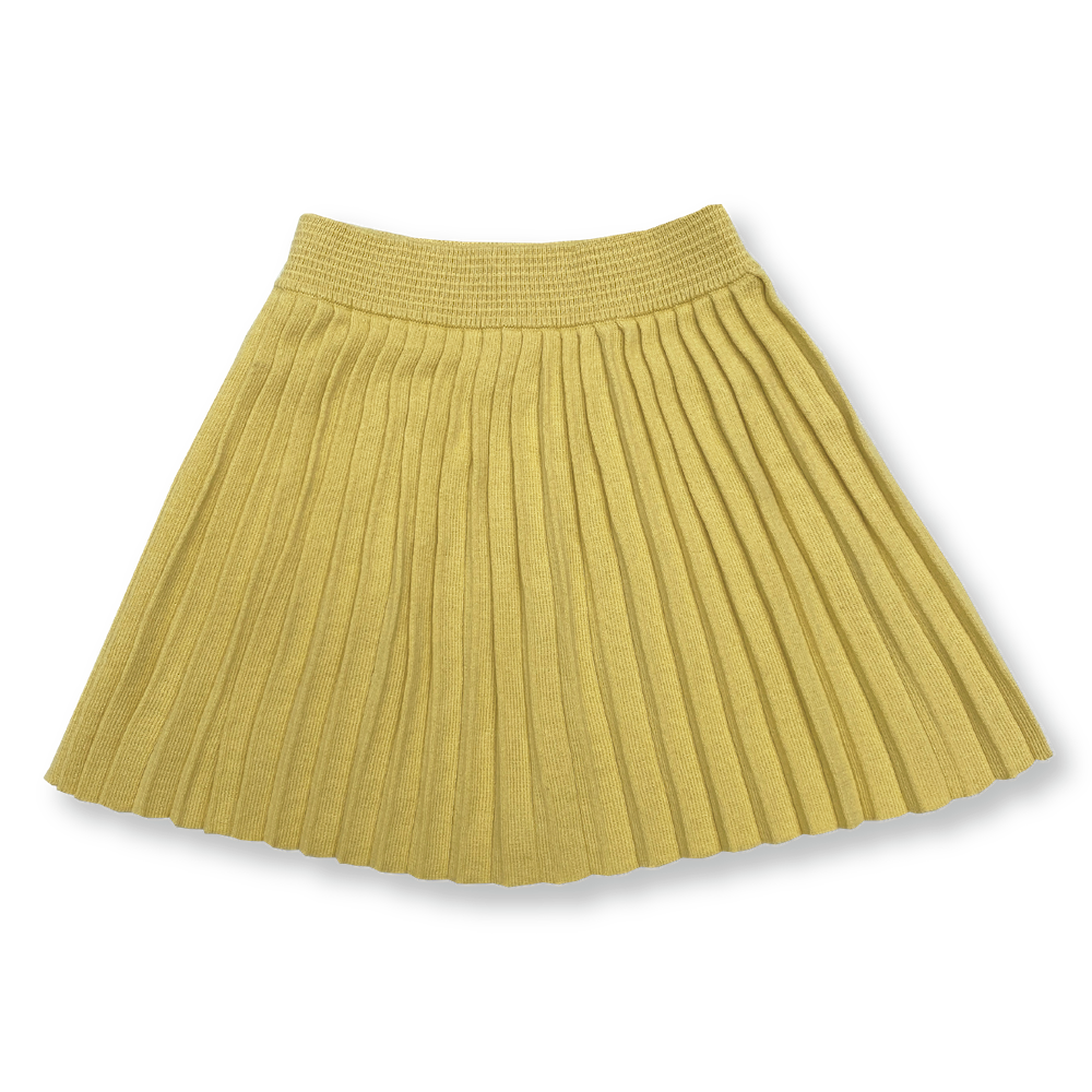 Grown Knitted Pleat Skirt - Dusty Lime