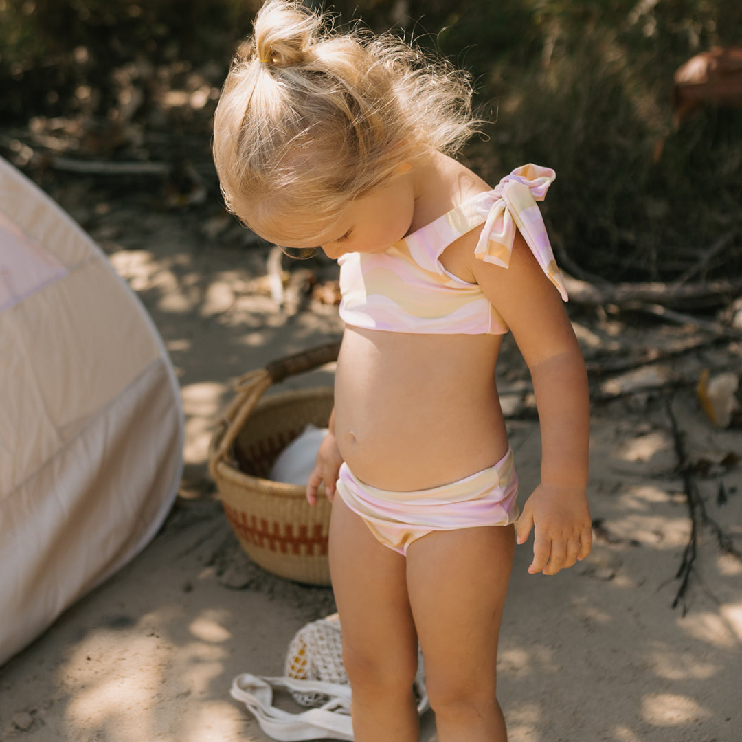 Golden Children Rainbow Beach Two Piece Swimsuit 70s Wave