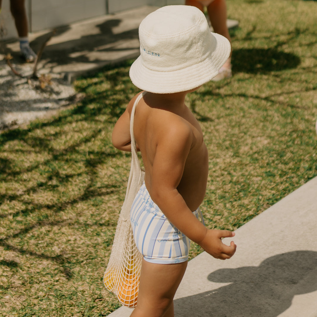 Golden Children Vacation Swim Trunks Boca Raton Stripe