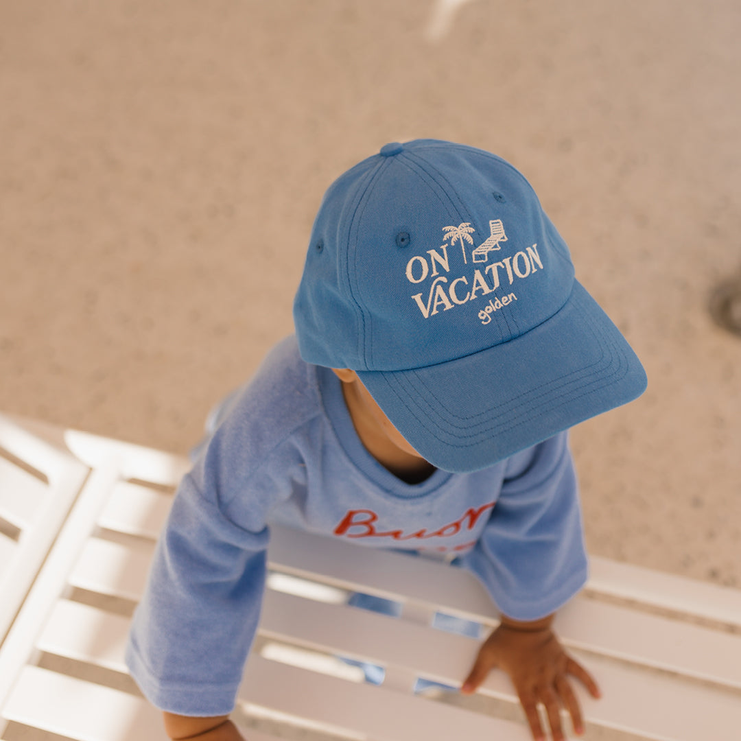 Golden Children On Vacation Cap Deep Sea Blue