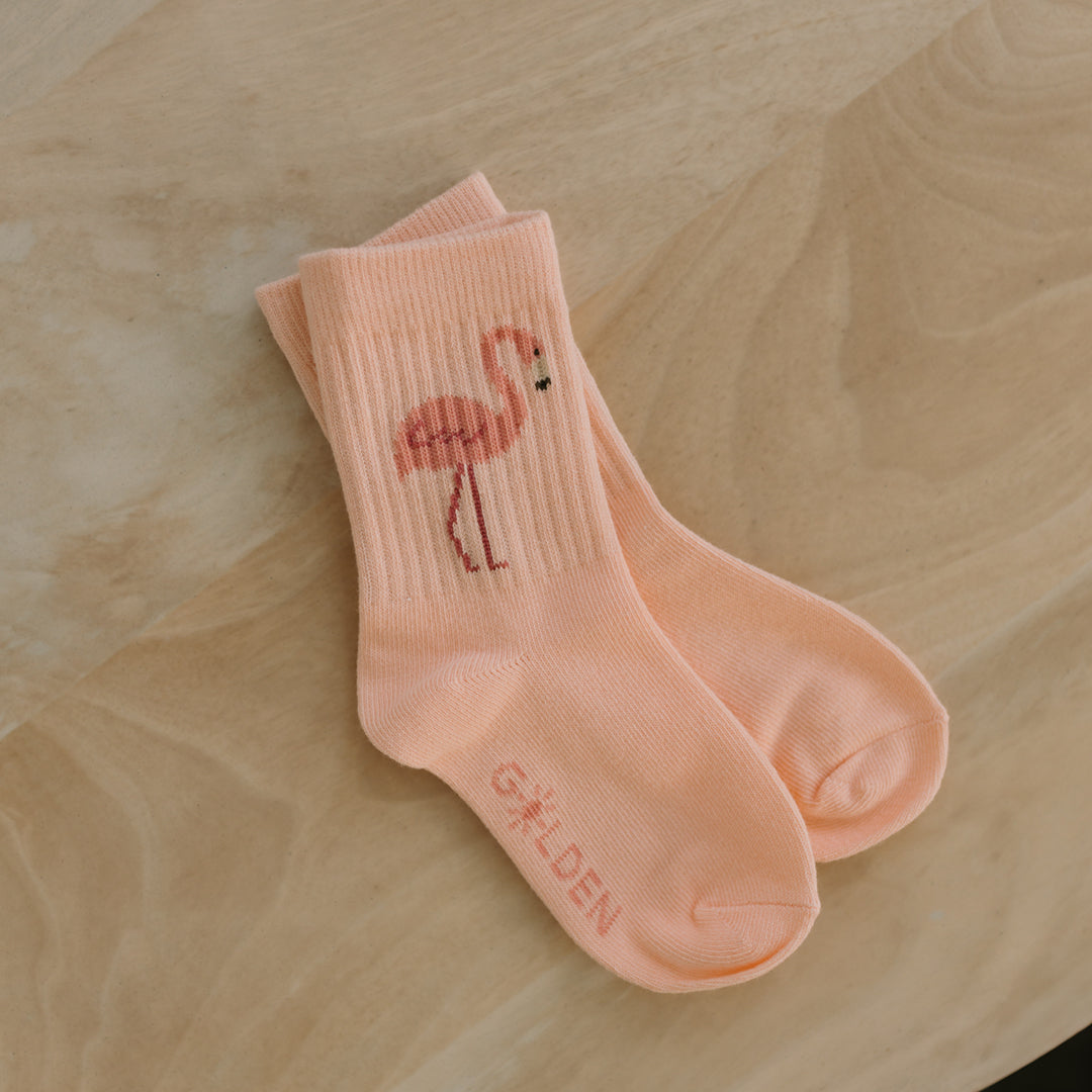 Golden Children Flamingo Socks Sunset Pink