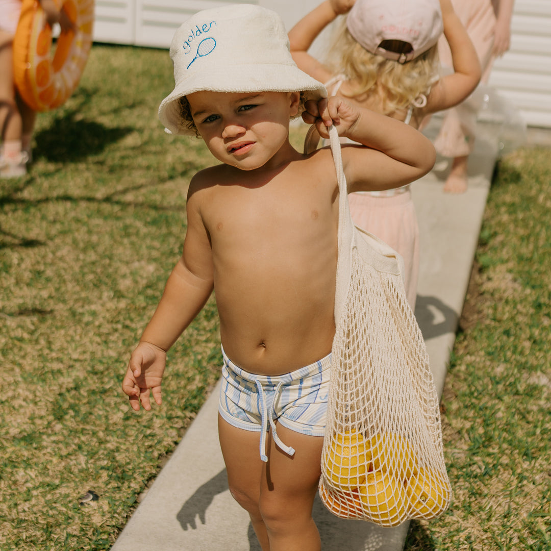 Golden Children Vacation Swim Trunks Boca Raton Stripe