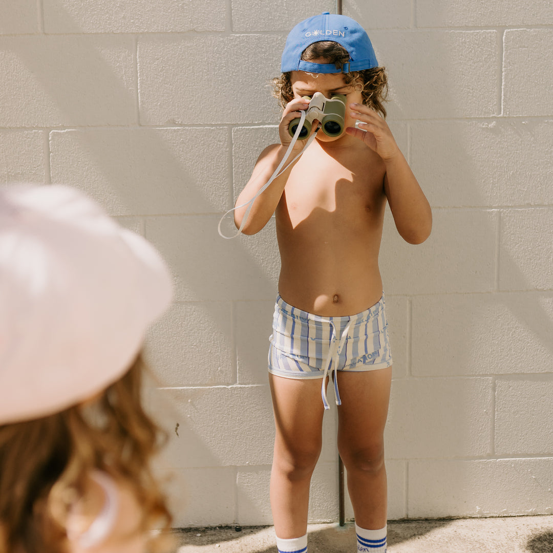 Golden Children Vacation Swim Trunks Boca Raton Stripe