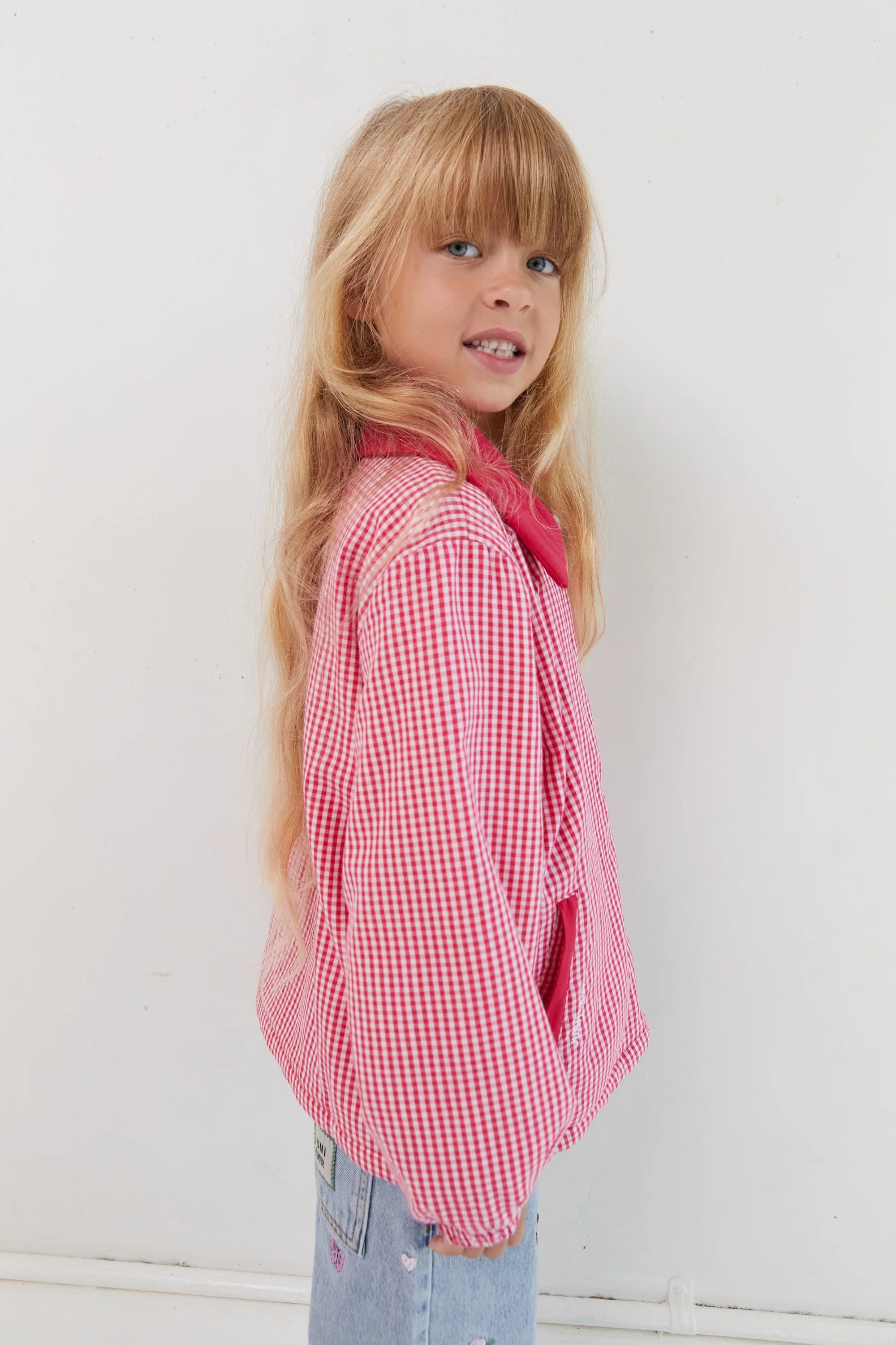 Juni Sienna Padded Jacket | Raspberry Gingham