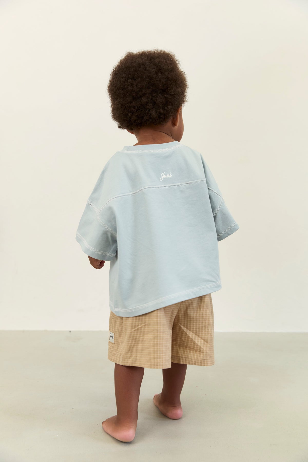 Juni Vivi Bermuda Short in Wheat Check