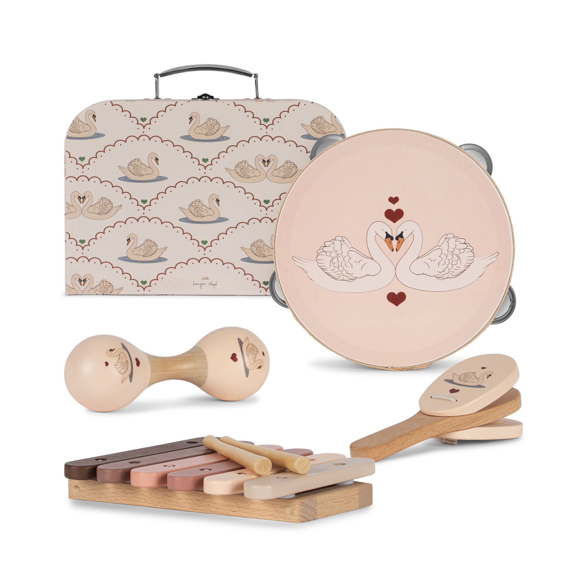 Konges Slojd wooden music set swan