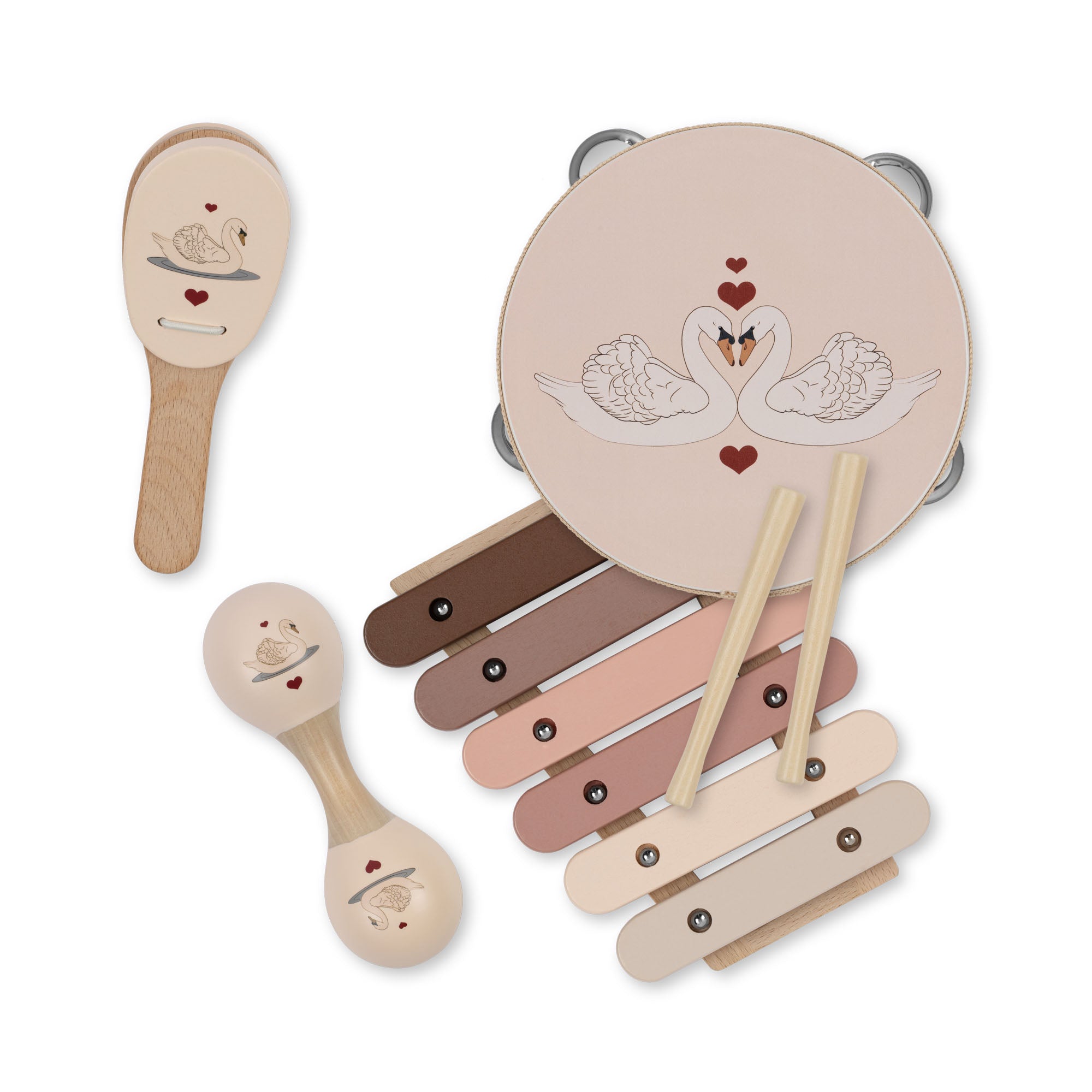 Konges Slojd wooden music set swan