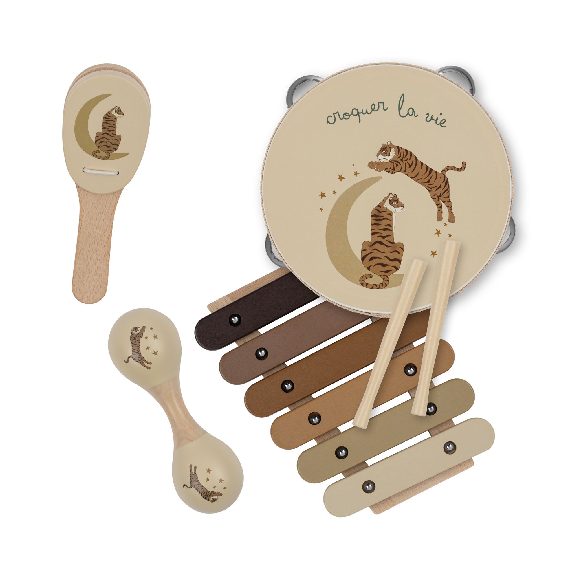 Konges Slojd wooden music set tiger