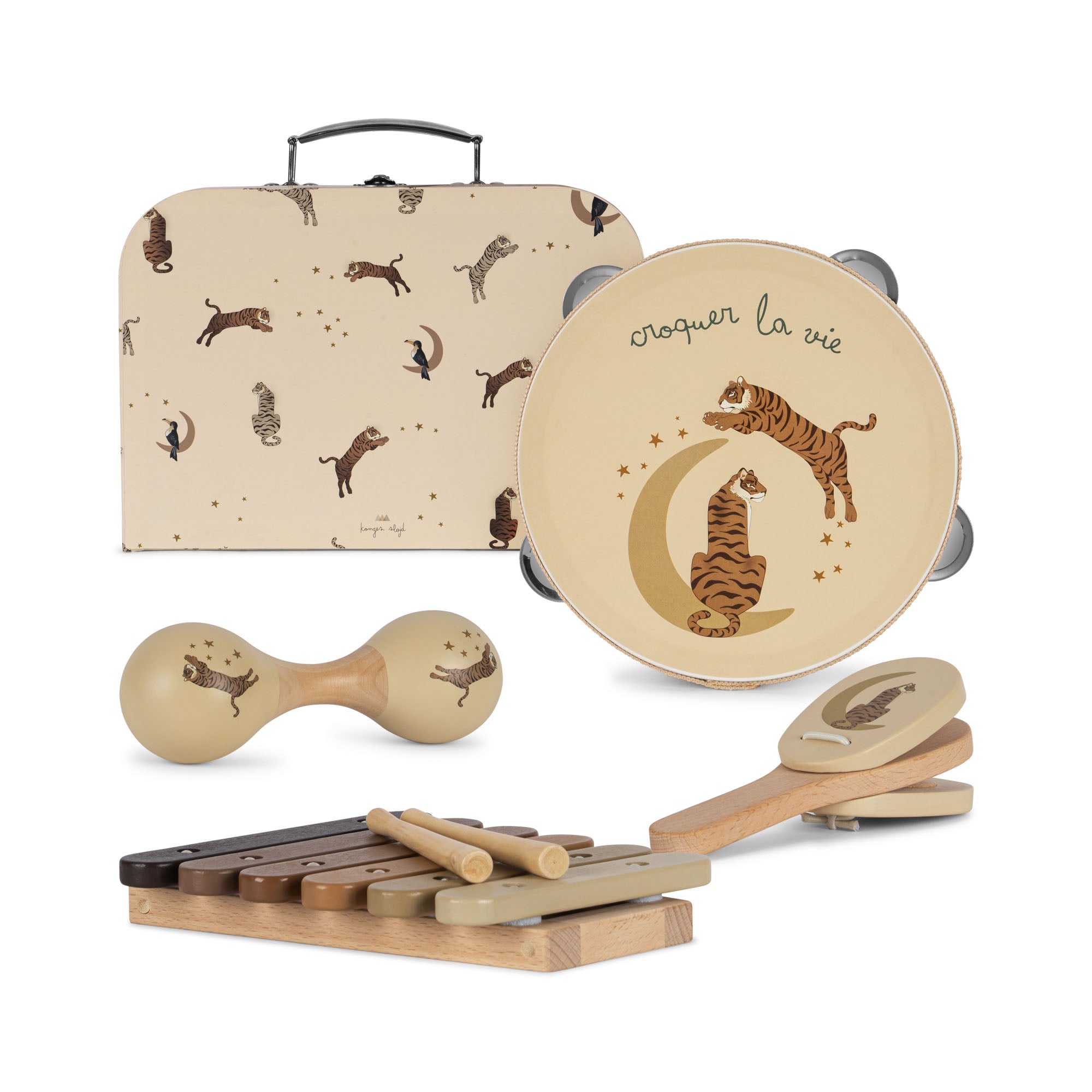 Konges Slojd wooden music set tiger