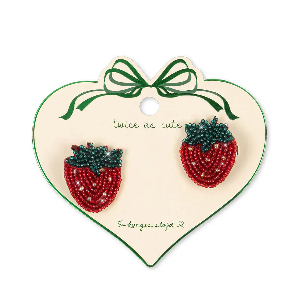 Konges Slojd 2 Pack Strawberry Beaded Hair Clips
