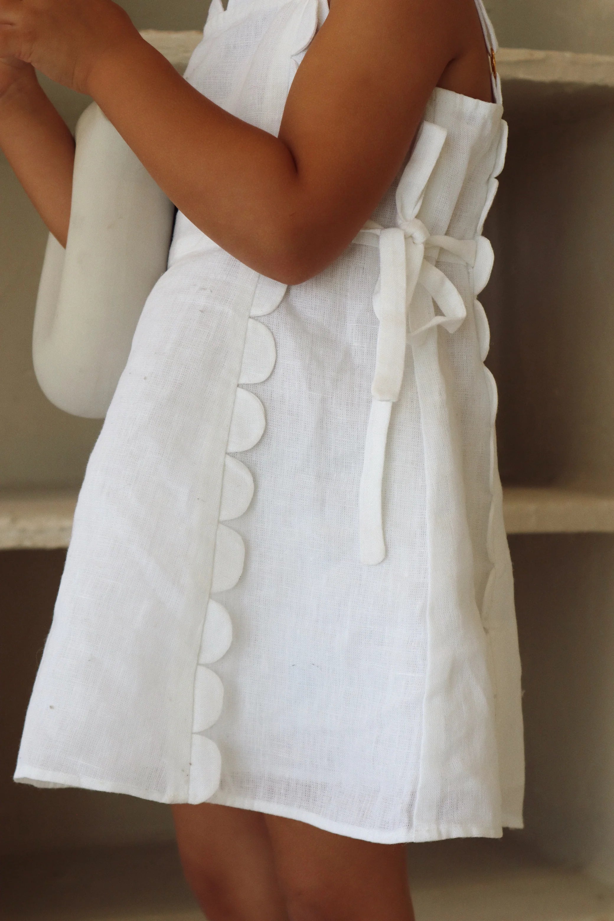Vika The Freya Linen Dress | White