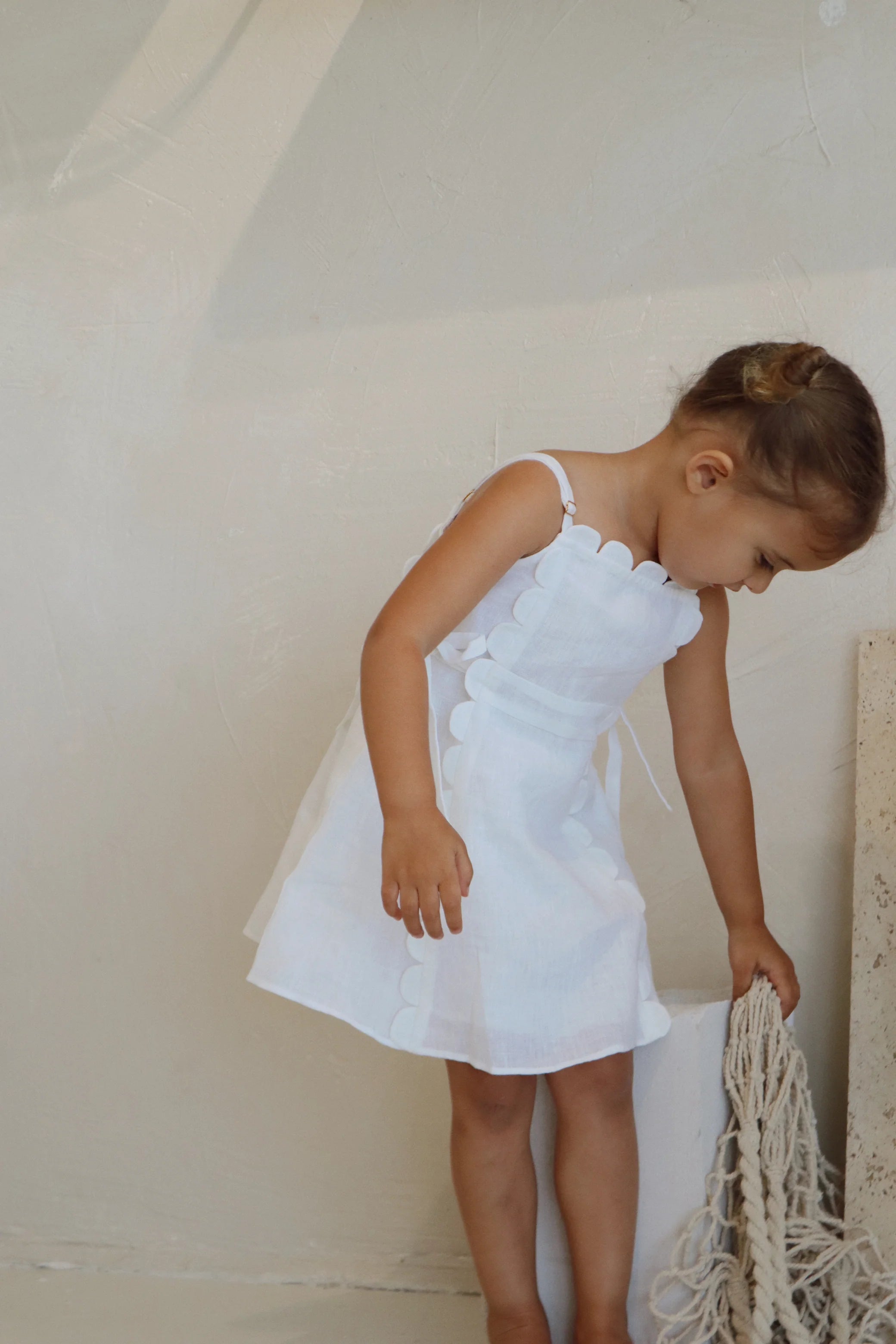 Vika The Freya Linen Dress | White