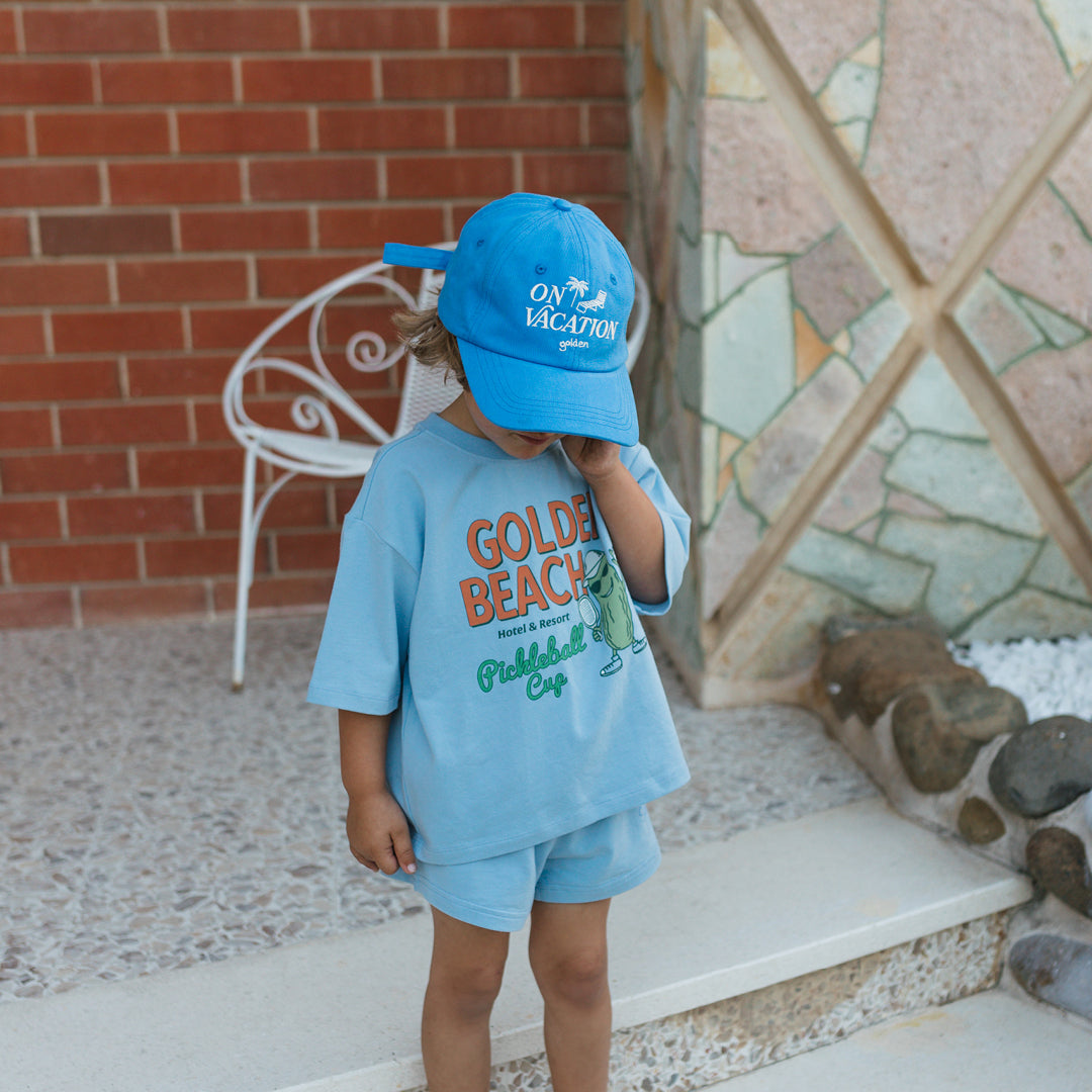 Golden Children Retro Boy Short | Palm Blue