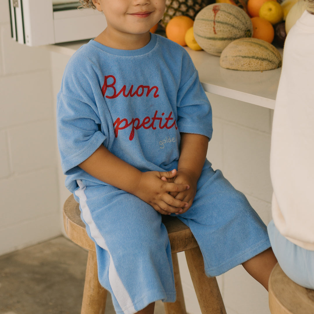 Golden Children Buon Appetito Mid Sleeve Tee | Pool Blue