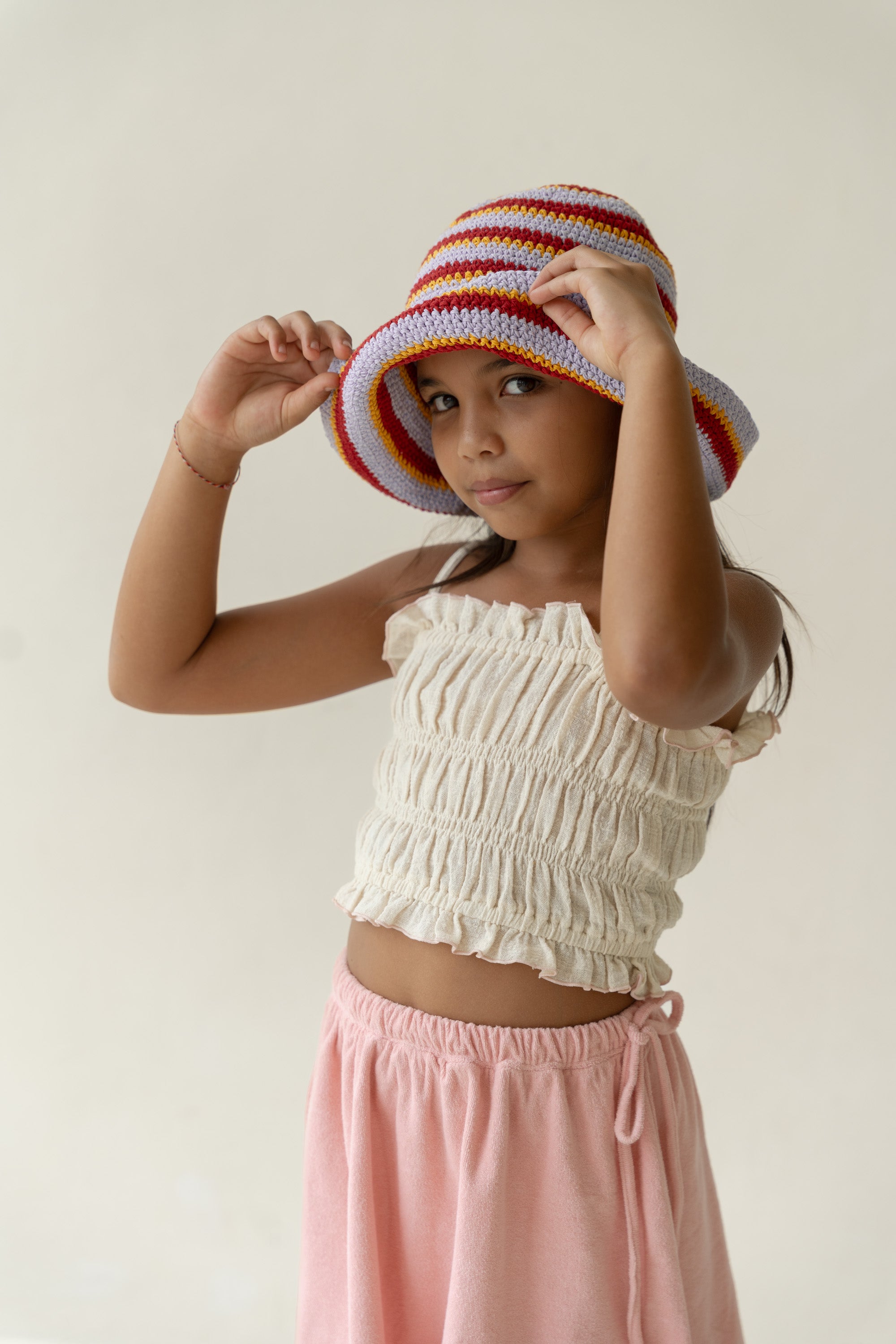 Illoura the Label Crochet Hat | Sunset Stripe