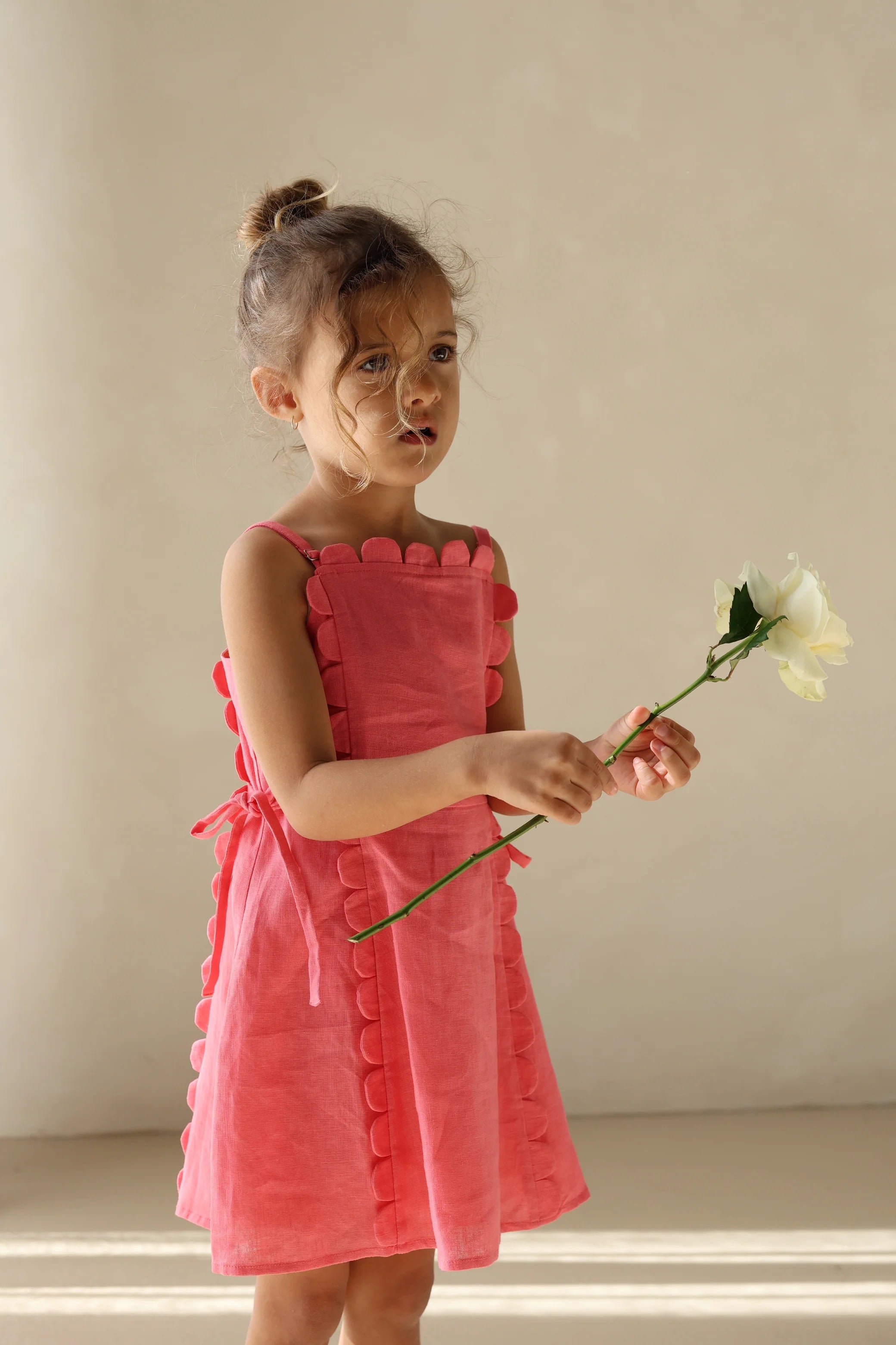 Vika The Freya Linen Dress | Pink