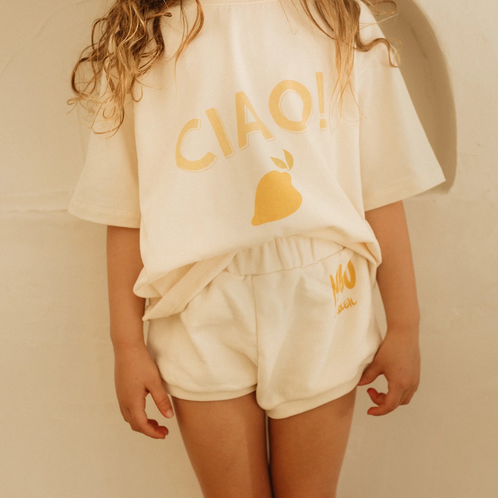 Golden Children Ciao Mid Sleeve Tee | Buttercream