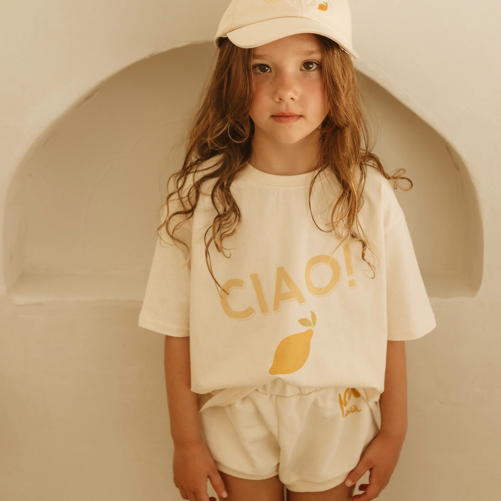 Golden Children Ciao Mid Sleeve Tee | Buttercream
