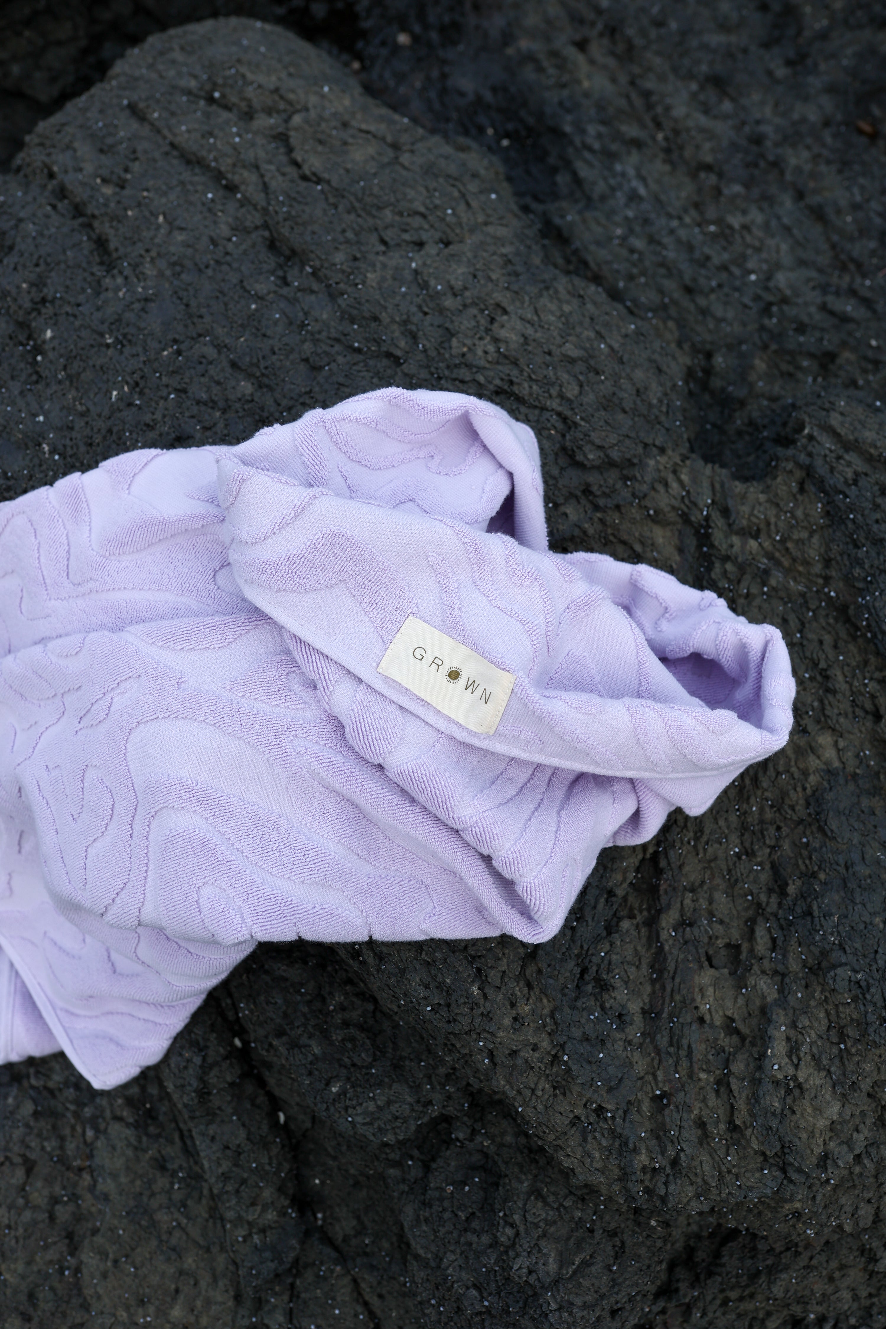 Grown Ripple Baby Hooded Towel - Lilac