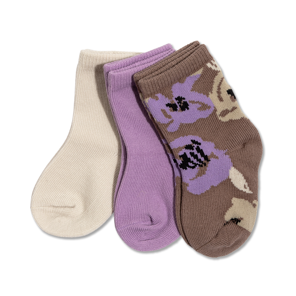 Grown 3 Pack Socks - Abstract Rosie