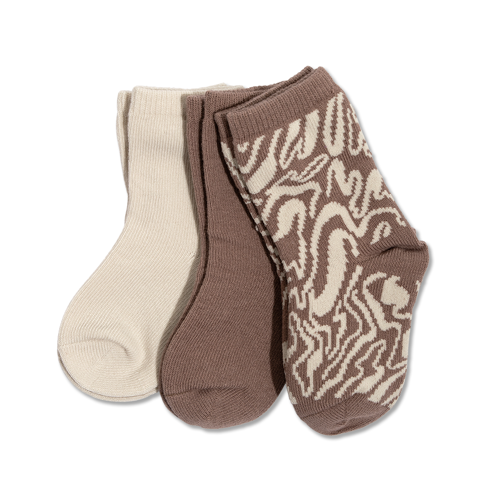 Grown 3 Pack Socks - Ripple