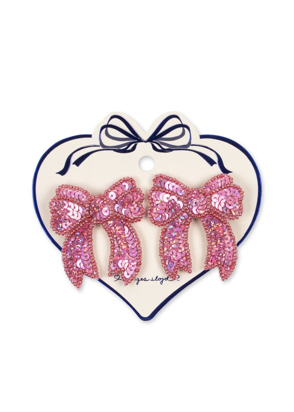 Konges Slojd 2 Pack Sequin Bow Hair Clip Rapture Rose