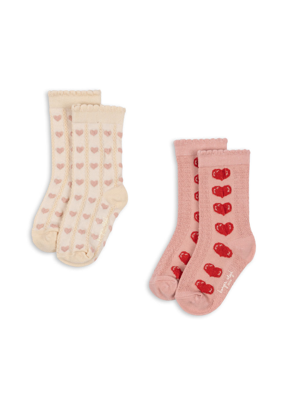 Konges Slojd 2 Pack 2 Jaquard Socks | Heart Mix