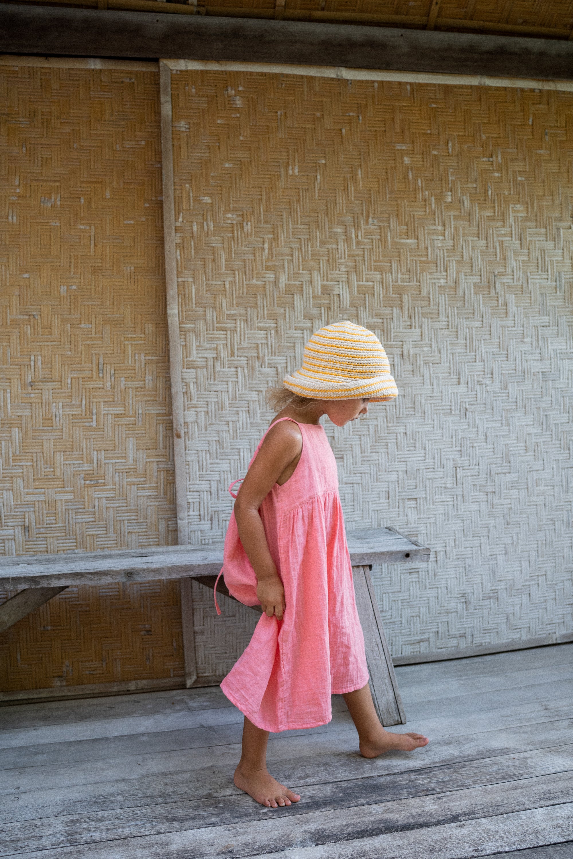 Illoura the Label Crochet Hat | Mango Stripe