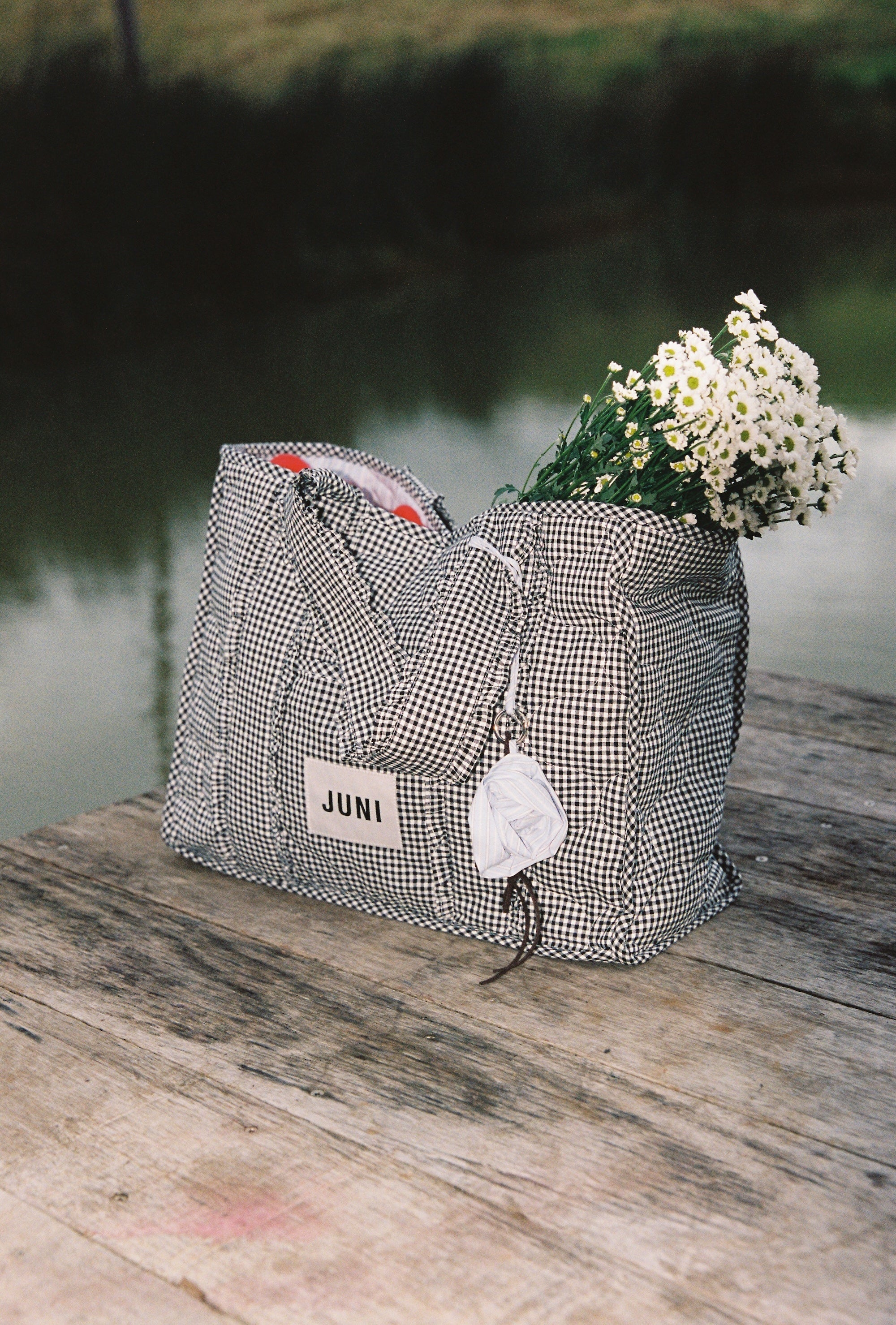 Juni Rose Bag Charm | Blue Stripe