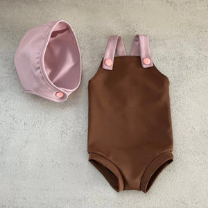 Monbebe Mon Swim Suit with Hat - Brown