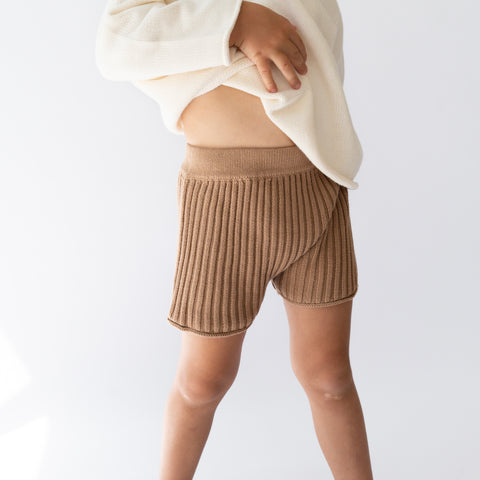 Illoura the Label Essential Ribbed Knit Shorts - Chocolate